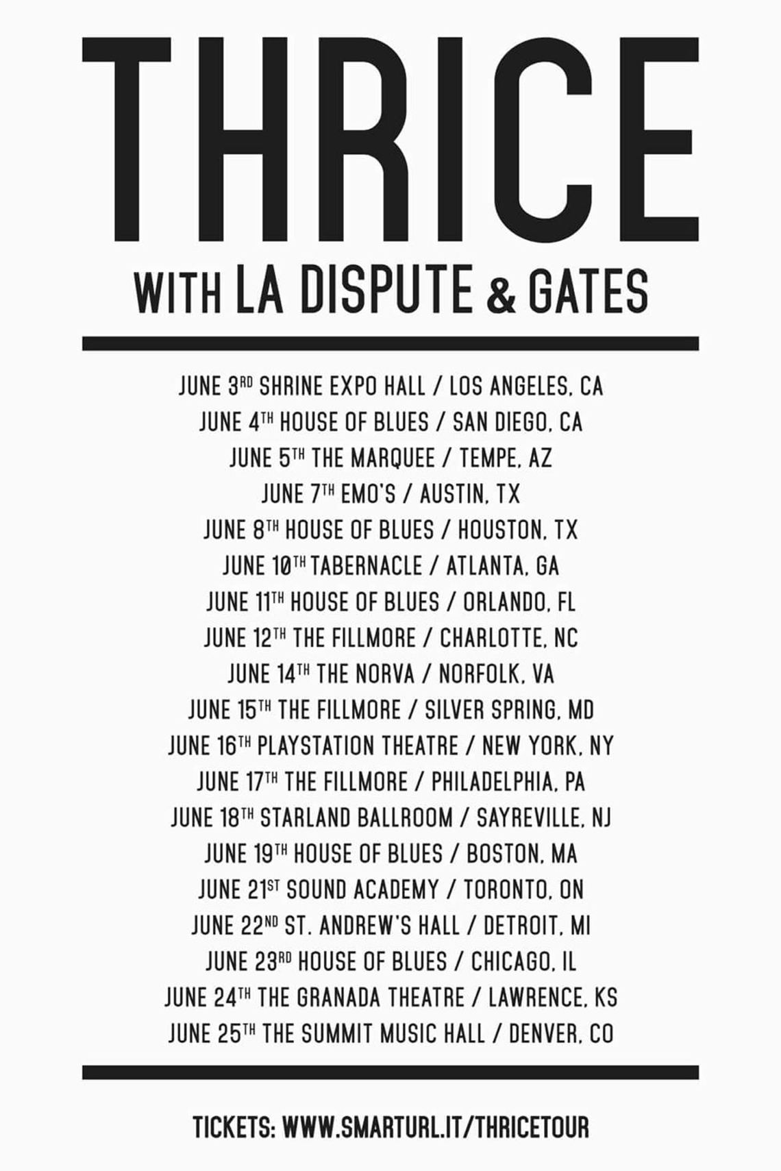 Thrice Tour 2016 Highlark