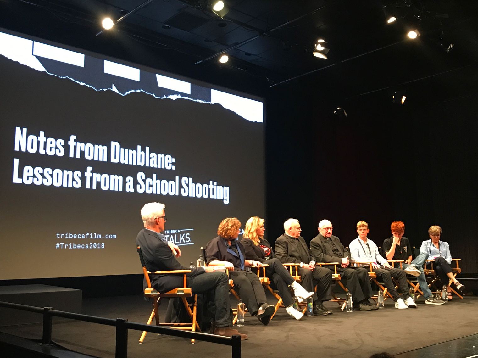 John Slattery, Kim Snyder, Maria Cuomo Cole, Father Bob Weiss, Monsignor Basil O’Sullivan, Dylan Kraemer, Ryan Deitsch and Mary Ann Jacob at “Notes From Dunblan