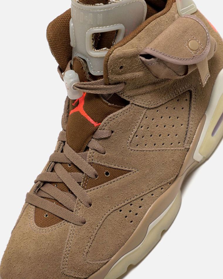 Travis Scott x Air Jordan 6 "British Khaki" Earth Tone Sneakers