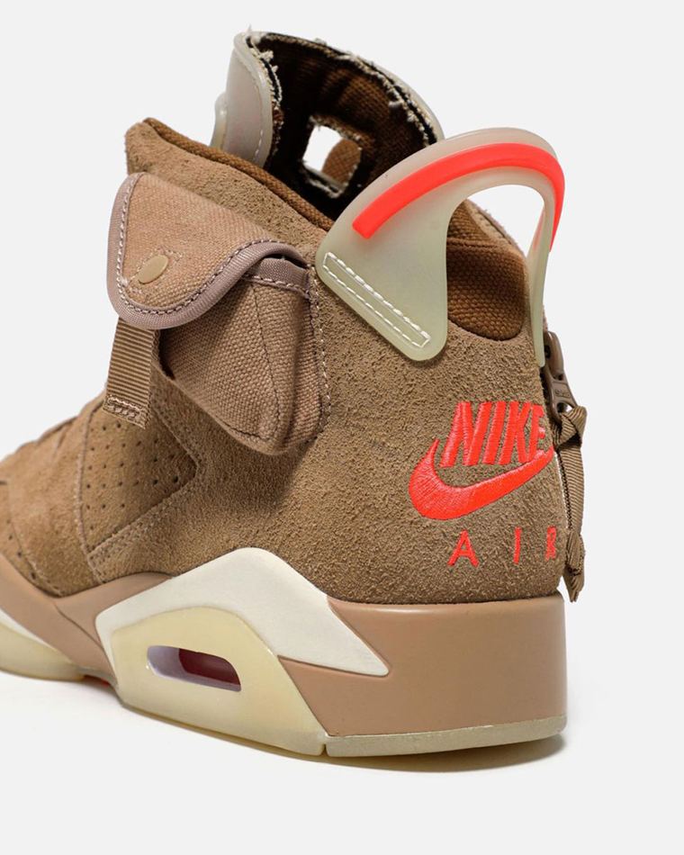 Travis Scott x Air Jordan 6 "British Khaki" Earth Tone Sneakers