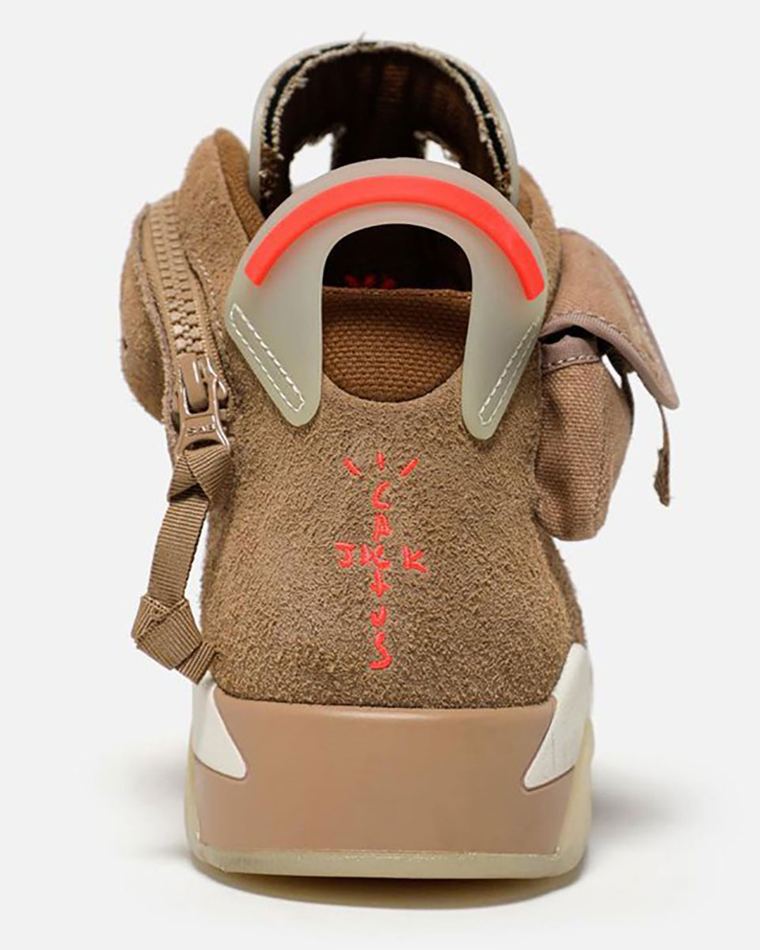 Travis Scott x Air Jordan 6 "British Khaki" Earth Tone Sneakers