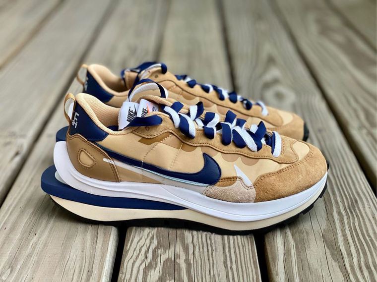 sacai x Nike VaporWaffle "Blue Void" Earth Tone Sneakers