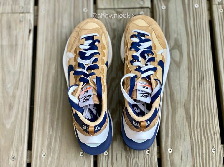sacai x Nike VaporWaffle "Blue Void" Earth Tone Sneakers