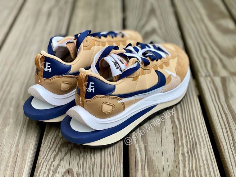 sacai x Nike VaporWaffle "Blue Void" Earth Tone Sneakers